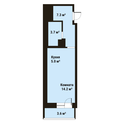 Студия 30.1 м²