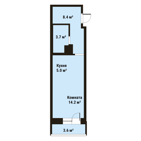 Студия 31.1 м²